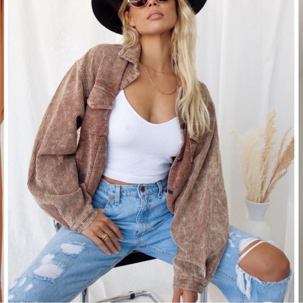 Not your boyfriends corduroy jacket- chocolate